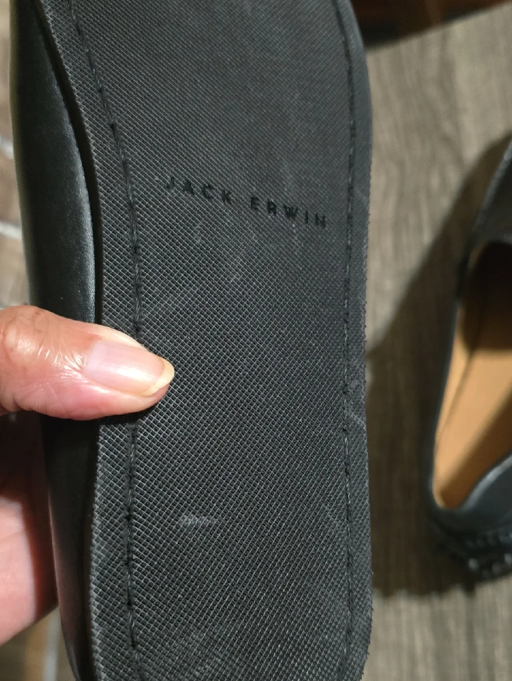 Black Leather Jack Erwin Penny Loafers for Men